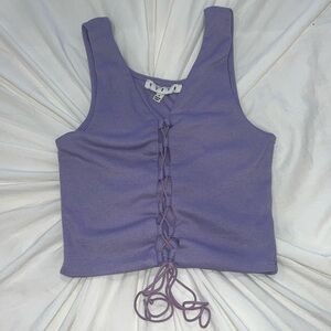 PURPLE CRISS CROSS SUMMER CROPPED TANK💜
